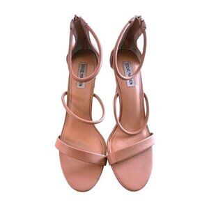 Steve Madden Nude Strappy Heeled Sandals‎ Zip Back Women Size 11